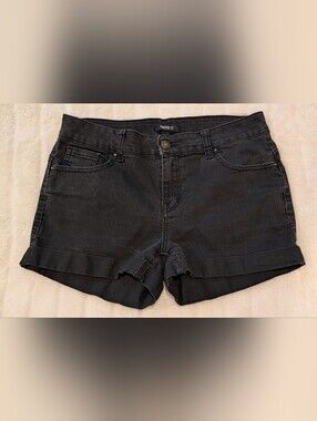 Forever 21 Black Cuffed Jean Shorts